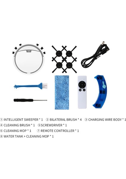 Robotlu Süpürge Akıllı App Uzaktan Kumanda Kablosuz Temizleme, Beyaz (Yurt Dışından)