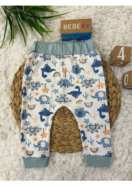 Mavi Dinazor Baskılı Pijama Altı