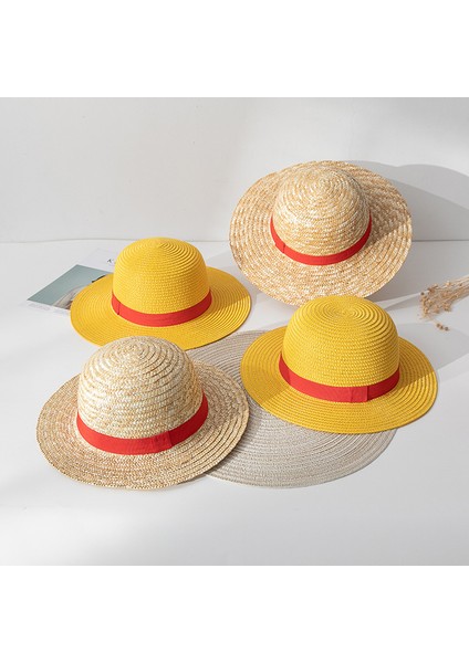 Anime One Piece Maymun D Luffy Hasır Şapka Cosplay Kap Erkekler Kadınlar Için Çocuklar Shanks Korsanlar Kapaklar Şapka Oyuncaklar Çocuk Yetişkin Hediye Için (Yurt Dışından)