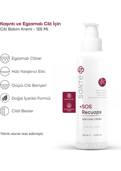 +SOS Recuops Yatıştırıcı Bariyer Onarıcı Cilt Bakım Kremi 125 ML