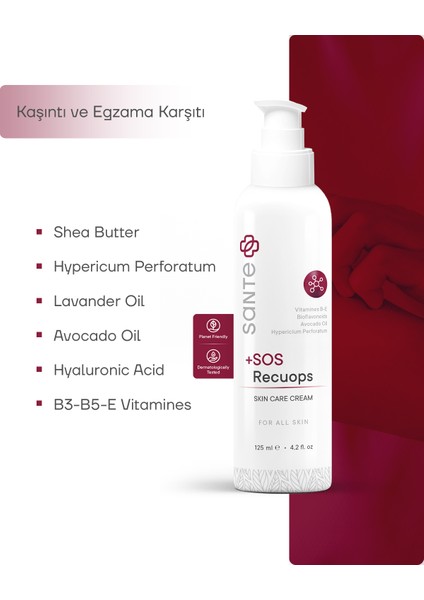 +SOS Recuops Yatıştırıcı Bariyer Onarıcı Cilt Bakım Kremi 125 ML