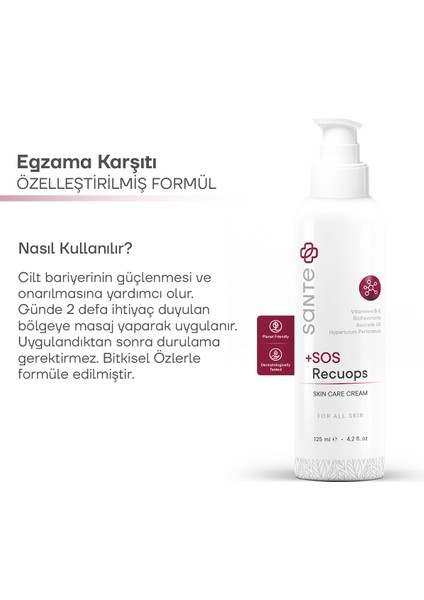 +SOS Recuops Yatıştırıcı Bariyer Onarıcı Cilt Bakım Kremi 125 ML