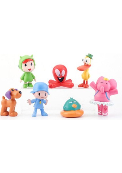 7 Adet/takım Kawaii Pocoyo Hayvan Oyuncak Kuş Ördek Fil Bebek Oyuncak Modeli Sahne Süsler Anime Karikatür Sevimli Pvc Oyuncaklar (Yurt Dışından)