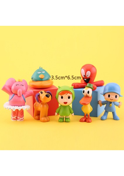 7 Adet/takım Kawaii Pocoyo Hayvan Oyuncak Kuş Ördek Fil Bebek Oyuncak Modeli Sahne Süsler Anime Karikatür Sevimli Pvc Oyuncaklar (Yurt Dışından)