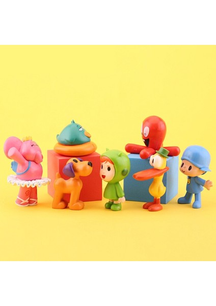 7 Adet/takım Kawaii Pocoyo Hayvan Oyuncak Kuş Ördek Fil Bebek Oyuncak Modeli Sahne Süsler Anime Karikatür Sevimli Pvc Oyuncaklar (Yurt Dışından)