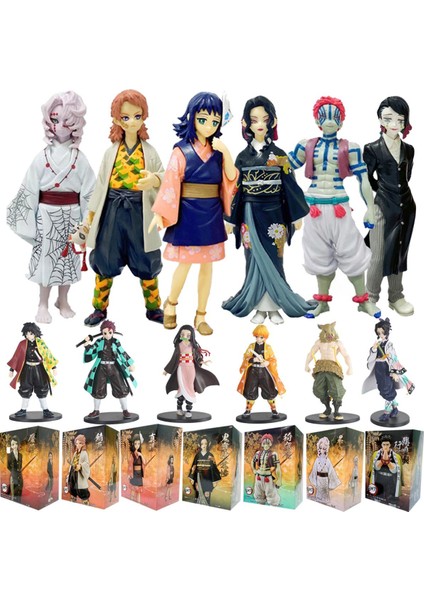 Anime 16 cm Iblis Avcısı Şekil Kamado Tanjirou Nezuko Aksiyon Figürleri Pvc Model Oyuncaklar Zenitsu Heykelcik Inosuke Kimetsu Hiçbir Yaiba (Yurt Dışından)