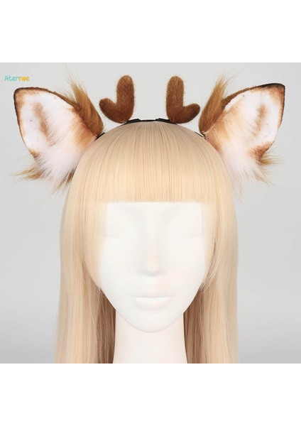 Geyik Şekli Kafa Bandı Cosplay Dekor Yumuşak El Sanatları Hafif Kostüm Şapkalar Başlığı Başlık Doğum Günü Partisi Için Sevimli Saç Çember, Kahverengi (Yurt Dışından) fırsatları