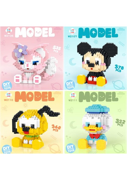 Disney Dıy Linabell Montaj Yapı Taşları Goofy Pluto Anime Mini Aksiyon Figürleri Eğitici Oyuncaklar Çocuklar Doğum Günü Hediyeleri (Yurt Dışından)