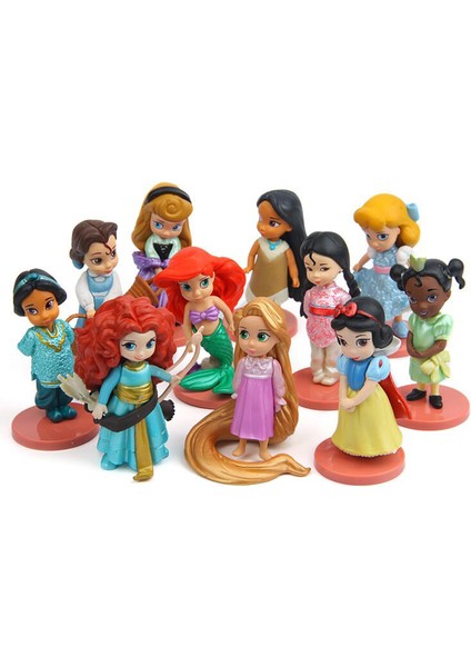 11 Adet/takım Disney Prenses Aksiyon Figürleri Oyuncaklar Rapunzel Kar Külkedisi Beyaz Kar Perisi Rapunzel Bebek Dekorasyon Çocuk Hediye (Yurt Dışından)
