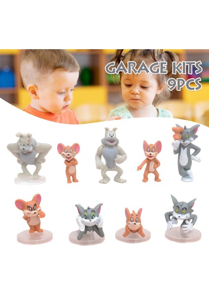 Karikatür Tom ve Jerry Figürleri Heykeli Model Oyuncaklar Aksiyon Figürü Oyuncak 9 Adet (Yurt Dışından)