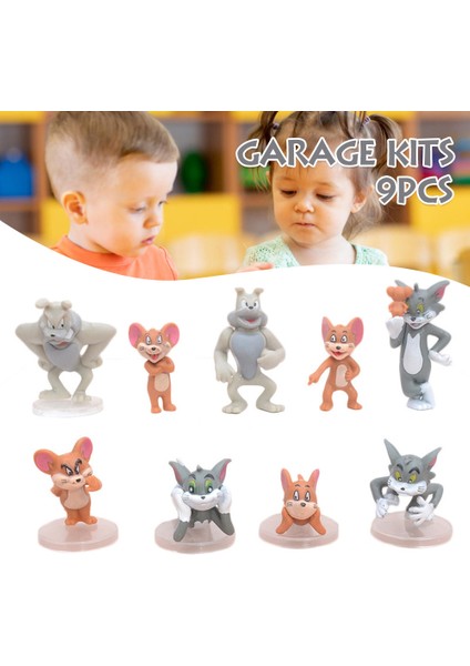 Karikatür Tom ve Jerry Figürleri Heykeli Model Oyuncaklar Aksiyon Figürü Oyuncak 9 Adet (Yurt Dışından)