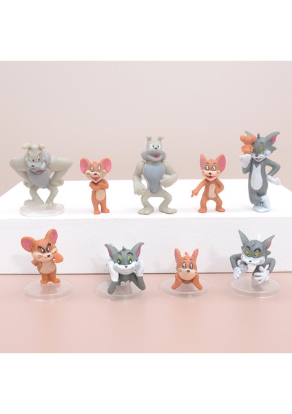 Karikatür Tom ve Jerry Figürleri Heykeli Model Oyuncaklar Aksiyon Figürü Oyuncak 9 Adet (Yurt Dışından)