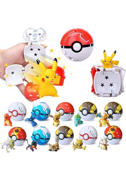 Yenı Pvc Pokeball Sevimli Pokemon Rakamlar Oyuncaklar Çocuklar Için Pikachu Hediye Japonya Anime Figürleri Çevirme Pokemon Topu Pokemon Rakamlar (Yurt Dışından)
