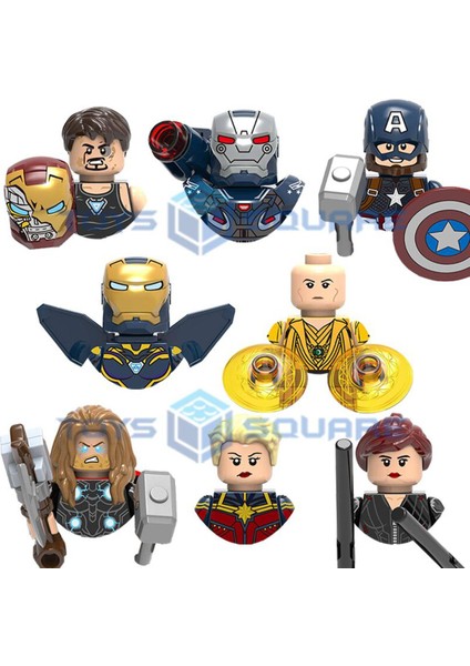 Antik Bir Biber Thor Kaptan Marvel Amerika Savaş Makinesi Demir Adam Kara Dul Modeli Yapı Taşları Moc Tuğla Seti Hediyeler Oyuncaklar (Yurt Dışından)