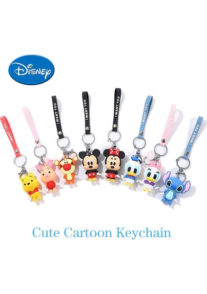 Disney Anime Karikatür Mickey Mouse Minnie Şekil Anahtarlıklar Donald Duck Piglet Anahtarlık Modeli Çocuk Oyuncak Kawaii Çocuk Hediye (Yurt Dışından)