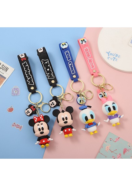 Disney Anime Karikatür Mickey Mouse Minnie Şekil Anahtarlıklar Donald Duck Piglet Anahtarlık Modeli Çocuk Oyuncak Kawaii Çocuk Hediye (Yurt Dışından) modelleri