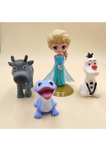 Disney Karikatür Aksiyon Oyuncak Figürler Kek Dekorasyon Dondurulmuş Elsa Olaf Ateş Ruhu Oyuncaklar Erkek Kız Prenses Plastik Doğum Günü Oyuncakları (Yurt Dışından)