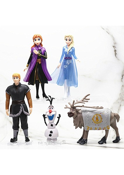 Disney Dondurulmuş 2 Elsa Anna Olaf Figürleri Modeli Prenses Elza Kız Bebek Oyuncak Seti Tercih Edilen Çocuk Doğum Günü Hediyesi (Yurt Dışından)