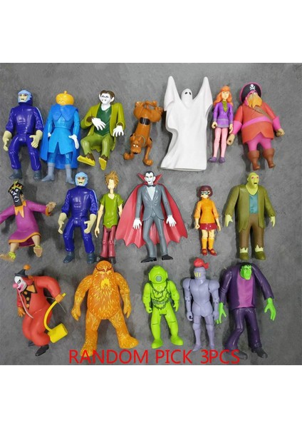 Rastgele 3 Adet Scooby 50. Yıldönümü Özel Palyaço Fred Shaggy Daphne Velma 53939SCOOBY Aksiyon Doo Şekil Seti Oyuncaklar Hediye (Yurt Dışından)