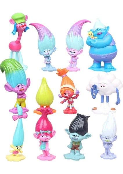 3-6 cm 12 Adet/grup Troller Şube Yaratık Skitter Figürleri Troller Çocuk Troller Pvc Action Figure Oyuncak Çizgi Film Karakteri Çocuklar Hediyeler (Yurt Dışından)