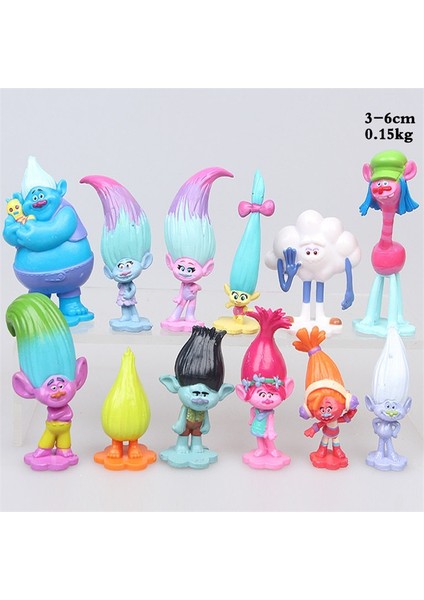 3-6 cm 12 Adet/grup Troller Şube Yaratık Skitter Figürleri Troller Çocuk Troller Pvc Action Figure Oyuncak Çizgi Film Karakteri Çocuklar Hediyeler (Yurt Dışından)