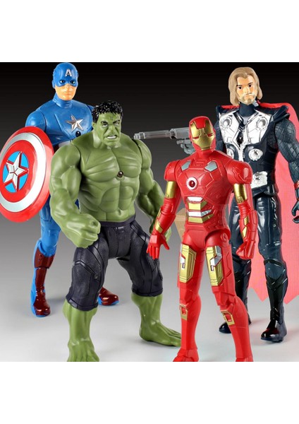 Marvel Avengers Oyuncaklar Işık Döndür Amerika Kaptan Hulk Ironman Aksiyon Şekilli Kalıp Koleksiyonu Çocuklar Brinquedos Hediye (Yurt Dışından)