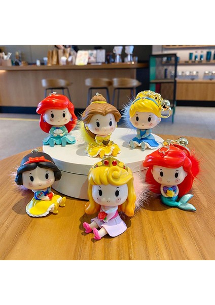 Disney Prenses Kar Beyaz Cinderella Ariel Belle Metal Çanta Anahtarlığı Anahtarlık Kolye Aksesuarı Çocuk Oyuncak Doğum Günü Hediyeleri (Yurt Dışından)