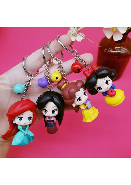 Disney Prenses Kar Beyaz Cinderella Ariel Belle Metal Çanta Anahtarlığı Anahtarlık Kolye Aksesuarı Çocuk Oyuncak Doğum Günü Hediyeleri (Yurt Dışından) modelleri