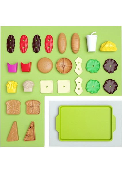 Çocuk Hamburger Oyuncak Seti Oyun Evi Mini Yapay Gıda Kızartması Plastik Modeller Playset Çocuk Eğitici Oyuncaklar Seti Hediyeler Pretend (Yurt Dışından)