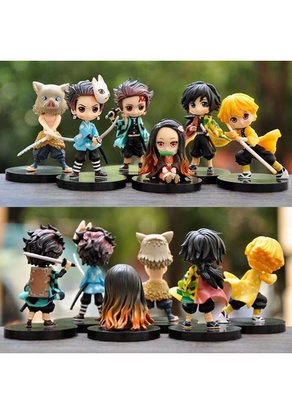 Denoswım 6 Adet Şeytan Slaye Tanjirou Kamado Nezuko Agatsuma Zenitsu Hashibira Inosuke Tomioka Giyuu Aksiyon Figürleri (Yurt Dışından) fiyatları