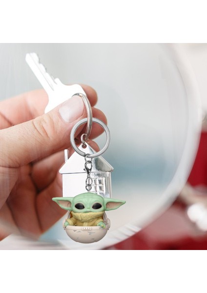 Bebek Yoda Kolye Zarif Mandaloryalı Bebek Yoda Sevimli Aksiyon Figürü Anahtarlık (Yurt Dışından)