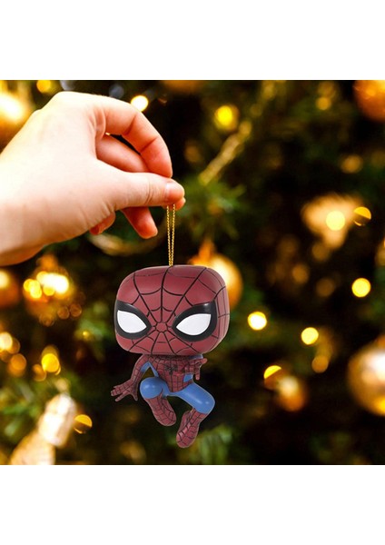 Disney Marvel Noel Kolye Askı Süsleri Karikatür Aksiyon Figürü Örümcek Adam Demir Adam Noel Partisi Dekorasyon Ev Için (Yurt Dışından)