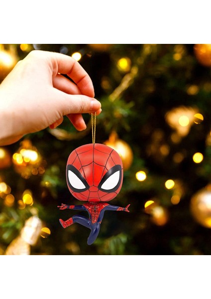 Disney Marvel Noel Kolye Askı Süsleri Karikatür Aksiyon Figürü Örümcek Adam Demir Adam Noel Partisi Dekorasyon Ev Için (Yurt Dışından)