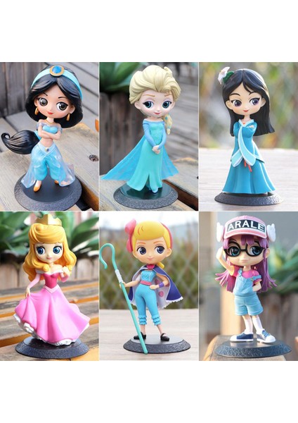Posket Prenses Büyük Gözler Mulan Ariel Arale Belle Pamuk Prenses Elsa Anna Cinderella Sofia Rapunzel Yasemin Qposket Şekil Oyuncaklar (Yurt Dışından)