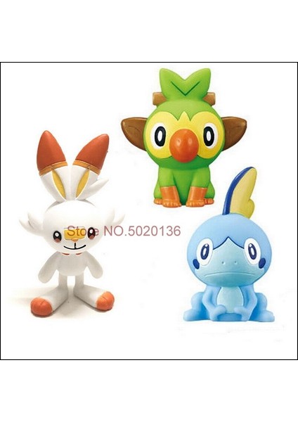 [rongcai] Tomy - Figürler Pokemon, Charmander Popplio Litten Pikachu Rowlet Treecko Eevee Fennekin Greninja, Jouet Poupées Anime 4-6cm (Yurt Dışından)
