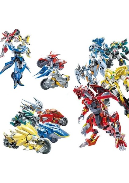 Orange-16.5cm-Anime Dönüşüm Robot Deforme Motosiklet Aslan Uçan Kartal Robot Ilahi Ejderha Dinozor Kurtarma Robotu Aksiyon Figürleri (Yurt Dışından)