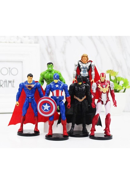 6 Adet/takım 9-10 cm Marvel Avengers Süper Kahraman Infinity Savaş Demir Adam Amerikan Kaptan Thor Süper Kahramanlar Rakamlar Oyuncaklar (Yurt Dışından)