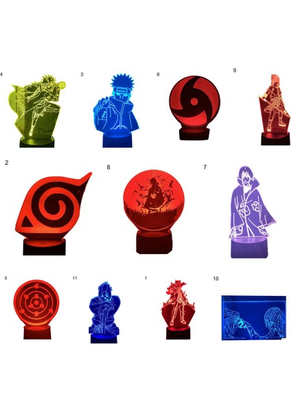 Childrenworld Naruto Lamba Itachi Uchiha Tasarım Ayarlanabilir Parlaklık Naruto Lamba (Yurt Dışından)