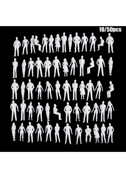 10/50 Adet Ölçekli Model Beyaz Minyatür Mimari Modeller Insan Ölçekli Model Abs Plastik Insan Figürleri (Yurt Dışından)