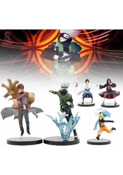 Adet/takım 9 cm Naruto Serisi Koleksiyon Süs Doğum Günü Hediyesi Tatil Hediyesi, Naruto Sasuke Kakashi Gaara (Yurt Dışından)