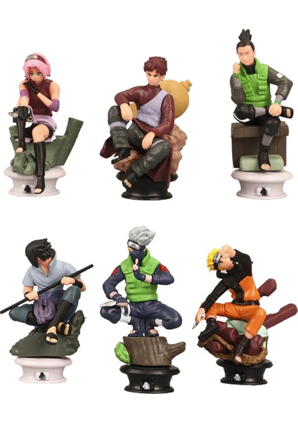 6 Adet/takım Model Oyuncaklar Japon Anime Dekoratif Sevimli Karikatür Naruto Sasuke Serisi Anime Figürleri Çocuk Hediye (Yurt Dışından)