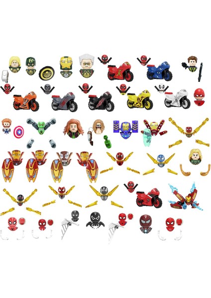 Marvel Avengers Film Süper Kahraman Mini Bebek Aksiyon Diy Eğitim Oyuncaklar Demir Adam Örümcek Adam Tuğla Aksesuarı Uyumlu Tüm Blok (Yurt Dışından)