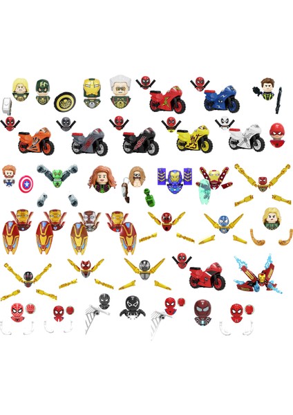 Marvel Avengers Film Süper Kahraman Mini Bebek Aksiyon Diy Eğitim Oyuncaklar Demir Adam Örümcek Adam Tuğla Aksesuarı Uyumlu Tüm Blok (Yurt Dışından)