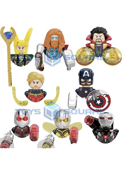 Thor Kaptan Amerika Marvel Loki Doktor Garip Karınca Adam Wasp Savaş Makinesi Modeli Yapı Taşları Moc Tuğla Seti Hediyeler Oyuncaklar (Yurt Dışından)