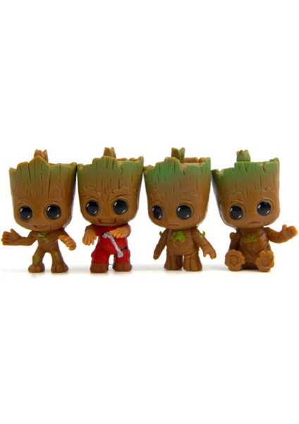 4 Adet/takım Marvel Anime Figürleri Galaxy Guardians Marvel Legends Avengers Aksiyon Figürü Mini Ağaç Adam Modeli Bebek Çocuk Oyuncakları (Yurt Dışından)