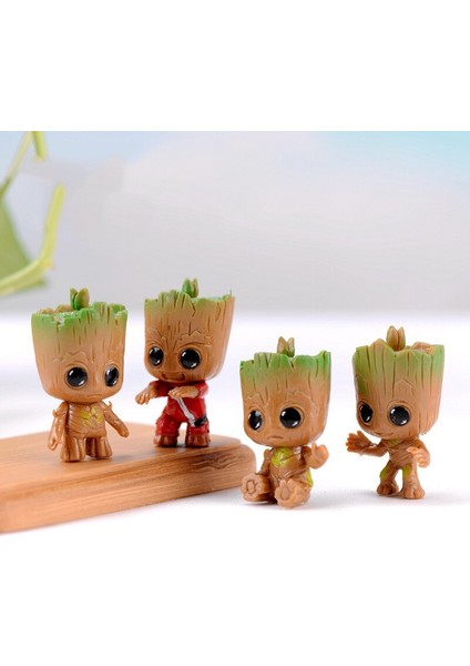 4 Adet/takım Marvel Anime Figürleri Galaxy Guardians Marvel Legends Avengers Aksiyon Figürü Mini Ağaç Adam Modeli Bebek Çocuk Oyuncakları (Yurt Dışından)