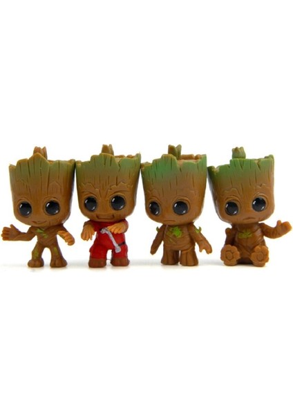 4 Adet/takım Marvel Anime Figürleri Galaxy Guardians Marvel Legends Avengers Aksiyon Figürü Mini Ağaç Adam Modeli Bebek Çocuk Oyuncakları (Yurt Dışından)