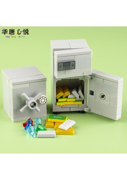 Şehir Kasa Para Elmas Altın Gümüş Para Seti Aksesuarları Yapı Taşları Çocuk Oyuncakları Çocuklar Için Moc Şehir Çocuklar Hediyeler (Yurt Dışından)