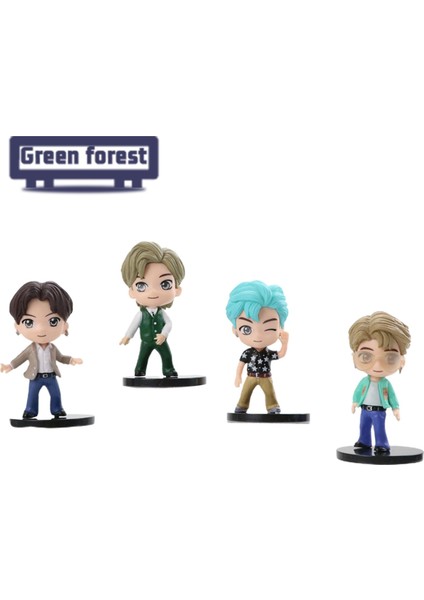 Yeşil Orman Model Oyuncaklar Geniş Uygulama Bts Kek Topper Aksiyon Figürleri (Yurt Dışından)