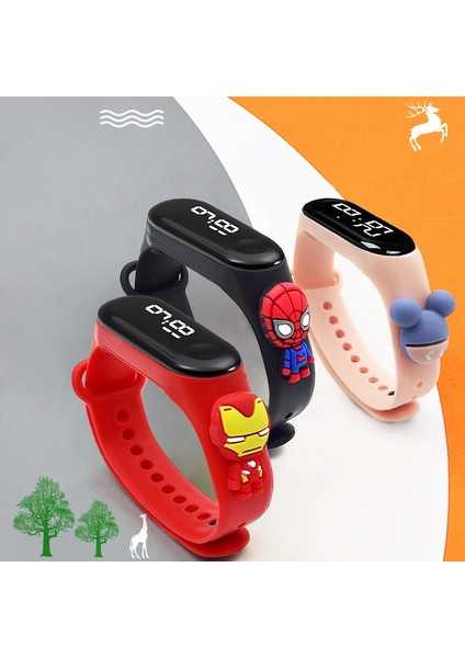 Disney Stitch Örümcek Adam Demir Adam Mickey Mouse Izle Marvel Çocuk Su Geçirmez Elektronik Bilezik Spor LED Dijital Anime Figürleri (Yurt Dışından) modelleri